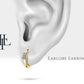 Cartilage Hoop Earring,Baguette Cut Diamond Earring in 14K Yellow White Rose Solid Gold Earring