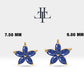 Tragus Piercing, Marquise Cut Star Design Sapphire Piercing , Single Earring , 14K Solid Gold