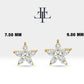 Tragus Piercing , Marquise Cut Star Design Diamond Piercing ,Single Earring ,14K Solid Gold