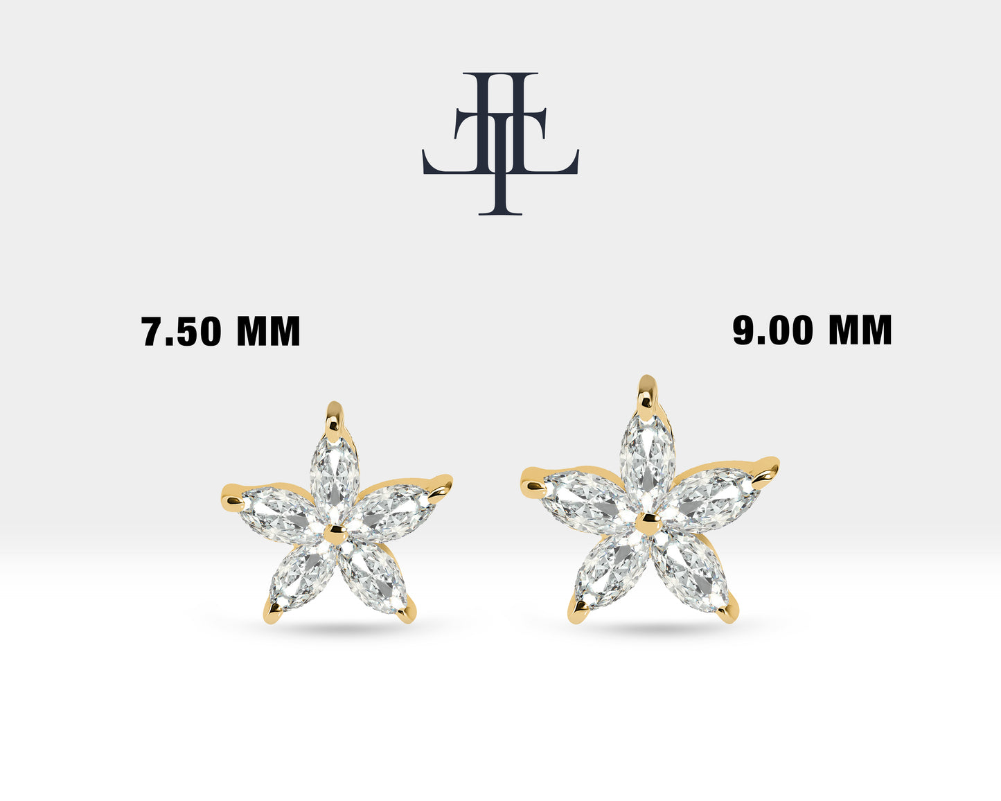 Tragus Piercing , Marquise Cut Star Design Diamond Piercing ,Single Earring ,14K Solid Gold