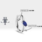 Cartilage Hoop  Marquise Cut Cross Standing Sapphire Earring Single Earring 14K