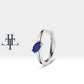 Cartilage Hoop  Marquise Cut Cross Standing Sapphire Earring Single Earring 14K