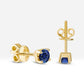 Sapphire Stud Earrings in 14K Solid Gold, Pair Earring