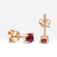 Ruby Stud Earrings in 14K Solid Gold Solitaire earlobe earrings