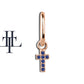 Sapphire Dangling Cross Eardrops Earring