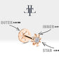 Star Design Round Cut Diamond Cartilage and Tragus Piercing 16 G/1.2 mm