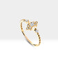 Diamond Round Design  14K Solid Yellow Gold Ring  Handmade Ring