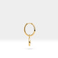 Hoop Earring,14K Yellow Solid Gold,Evil Eye Design Diamond&Sapphire Earring,Best Friend Gift