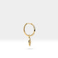 Hoop Earrings,Dangle Hoop Earrings,14K Yellow Solid Gold Star Design Diamond&Black Diamond Earring