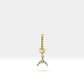 Hoop Earrings,Dangle Hoop Earrings,14K Yellow Solid Gold Moon Design Diamond&Sapphire Earring
