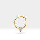 Cartilage Hoop , Pear Cut Opal Clicker Piercing ,  Single Earring , 14K Solid Gold