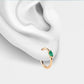 Cartilage Hoop with Marquise Cut Emerald Clicker in 14K Yellow-White-Rose Solid Gold 16G, 12 mm