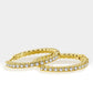 Diamond Hoop Beads Shank Earrings / 14k Solid Gold Large Medium Small Diamond Huggies Earrings / Diamond Hoop Earrings