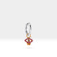 Evil Eye Earrings,Ruby-Sapphire Dangle Earring,14K Yellow Solid Gold,Minimalist Hoops