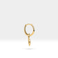 Evil Eye Design Dainty Huggie Earrings,Sapphire-Diamond Dangle Earring,14K Yellow Solid Gold