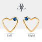 Cartilage Heart Clicker , Solitaire Sapphire Heart Clicker , Single Earring, 14K