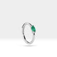 Cartilage Hoop with Marquise Cut Emerald Clicker in 14K Yellow-White-Rose Solid Gold 16G, 12 mm