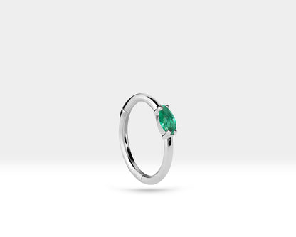 Marquise Emerald Clicker Earring