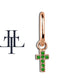 Green Garnet Dangling Cross Eardrops Earring