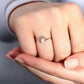 Gold 14K Opal and Diamond Minimal Design Ring Valentines Gift