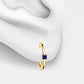 Cartilage Hoop Princess Cut Sapphire Clicker in 14K White-Yellow-Rose Solid Gold 18G 12 mm Clicker / LE00020S