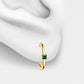 Cartilage Hoop Princess Cut Emerald Clicker in 14K White-Yellow-Rose Solid Gold 18G 12 mm Clicker / LE00020E