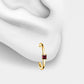 Cartilage Hoop Princess Cut Ruby Clicker in 14K White-Yellow-Rose Solid Gold 18G 12 mm Clicker / LE00020R