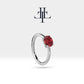 Cartilage Hoop Oval Cut Ruby Earring 14K Yellow White Rose Solid Gold ,16G
