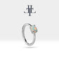 Cartilage Hoop Oval Cut Opal Earring 14K Yellow White Rose Solid Gold ,16G