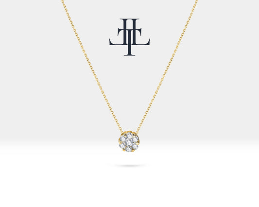 Diamond Solitaire Necklace in 14K Solid Gold,Delicate Necklace,Layering Diamond Necklace,Pendant Necklace,Five Sizes Available | LN00002D