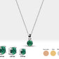 Jewelry Emerald Necklace and Earrings Set in 14K Solid Gold