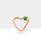 Cartilage Heart Clicker , Solitaire Green Garnet Heart Clicker ,14K Gold