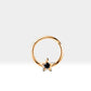 Cartilage Hoop,Round Cut Black Diamond Star Clicker,Single Earring,14K Solid Gold,16G