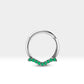 Cartilage Hoop Clicker with Green Garnet Dove Shaped Single Piercing in 14K Solid Gold 16G(1.2 mm)