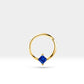 Cartilage Hoop ,  Princess Cut Sapphire Clicker , Single Earring, 14K Solid Gold