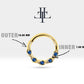 Cartilage Hoop Round Cut Sapphire Clicker Hoop in 14K Yellow White Rose Solid Gold,18G