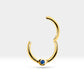 Cartilage Hoop with Round Cut Sapphire Clicker Single Earring in 14K Yellow Solid Gold 18G
