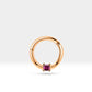 Cartilage Hoop  Princess Cut Ruby Clicker Single Earring 14K Gold