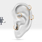 Cartilage Hoop Tiny Star Design Black Diamond Clicker Piercing Single Earring in 14K Solid Gold 12mm Hoop