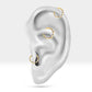 Cartilage Hoop Three Round Cut Natural Diamond Clicker Single Piercing in 14K Solid Gold Helix 18G