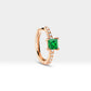 Huggies Princess Cut Emerald with Diamond Earrings
