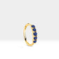 Cartilage Hoop Five Pieces Sapphire Design Single Earring, 14K Yellow Solid Gold
