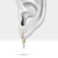 Huggies Dangle Earrings with Diamond in 14K Yellow Solid Gold Dainty Charm Hoop Earrings Earlobe Hoop Earrings