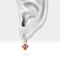 Evil Eye Earrings,Ruby-Sapphire Dangle Earring,14K Yellow Solid Gold,Minimalist Hoops