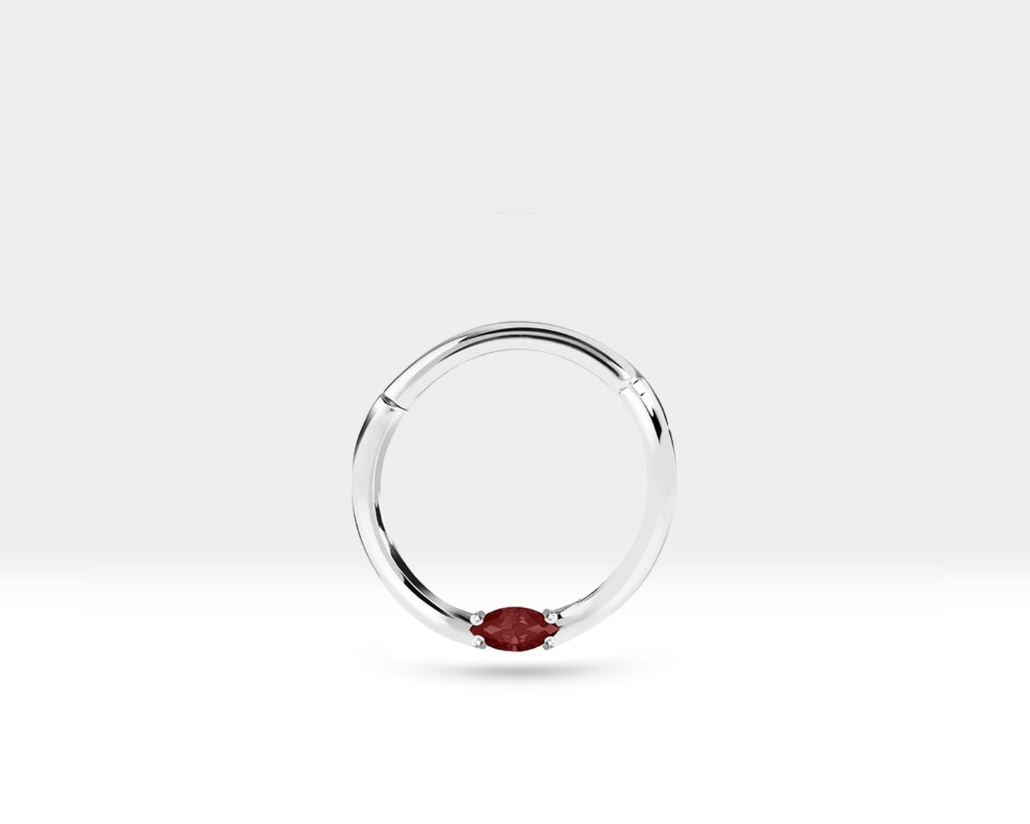 Cartilage Hoop Marquise Ruby Clicker Single Earring 16G