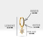 Hoop Earrings,Dangle Hoop Earrings,14K Yellow Solid Gold Star Design Diamond&Black Diamond Earring