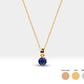 Jewelry Sapphire Set of Necklace and Earrings in 14K Solid Gold