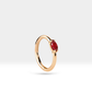 Cartilage Hoop with Marquise Ruby Clicker in 14K Yellow-White-Rose Solid Gold Earring 16G 12 mm
