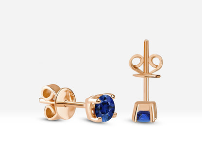 Jewelry Sapphire Set of Necklace and Earrings in 14K Solid Gold