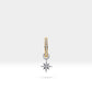 Huggie Hoop Earrings,Dangle Hoop Earrings,14K Yellow Solid Gold Sirius Design Diamond Earring